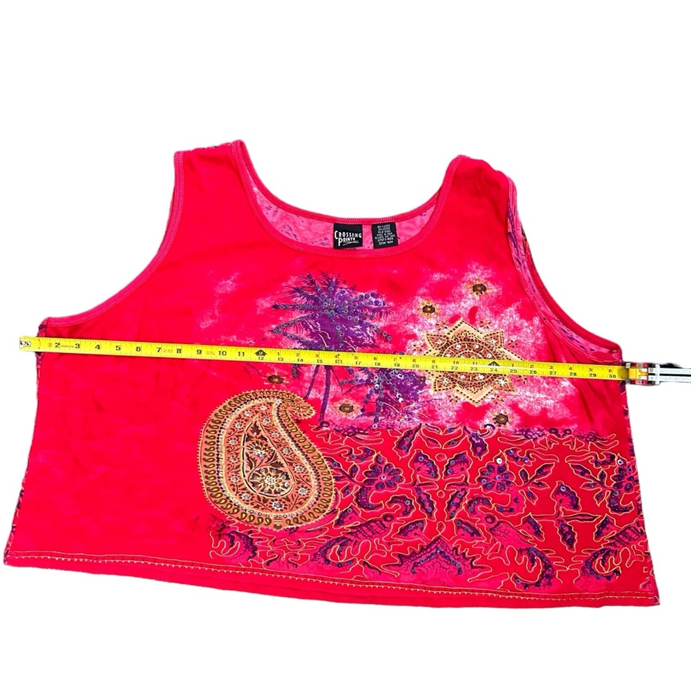 Crossing Points crop top paisley pattern y2k